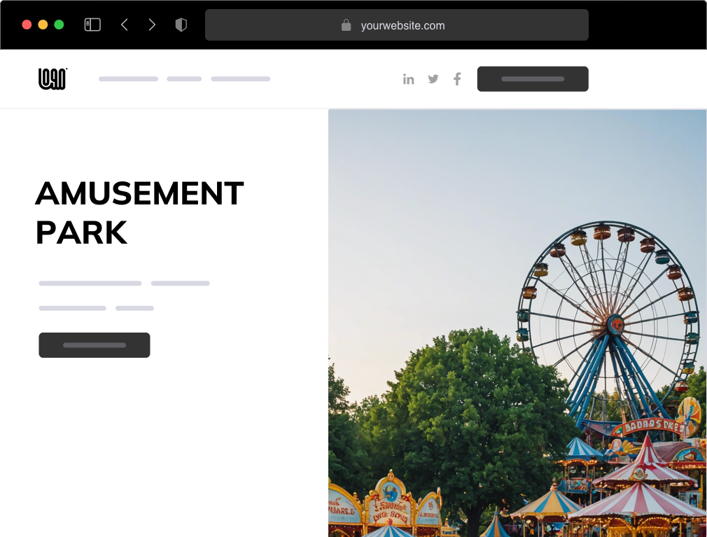 an amusement park website example