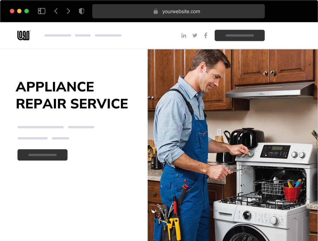 an appliance repair service website example