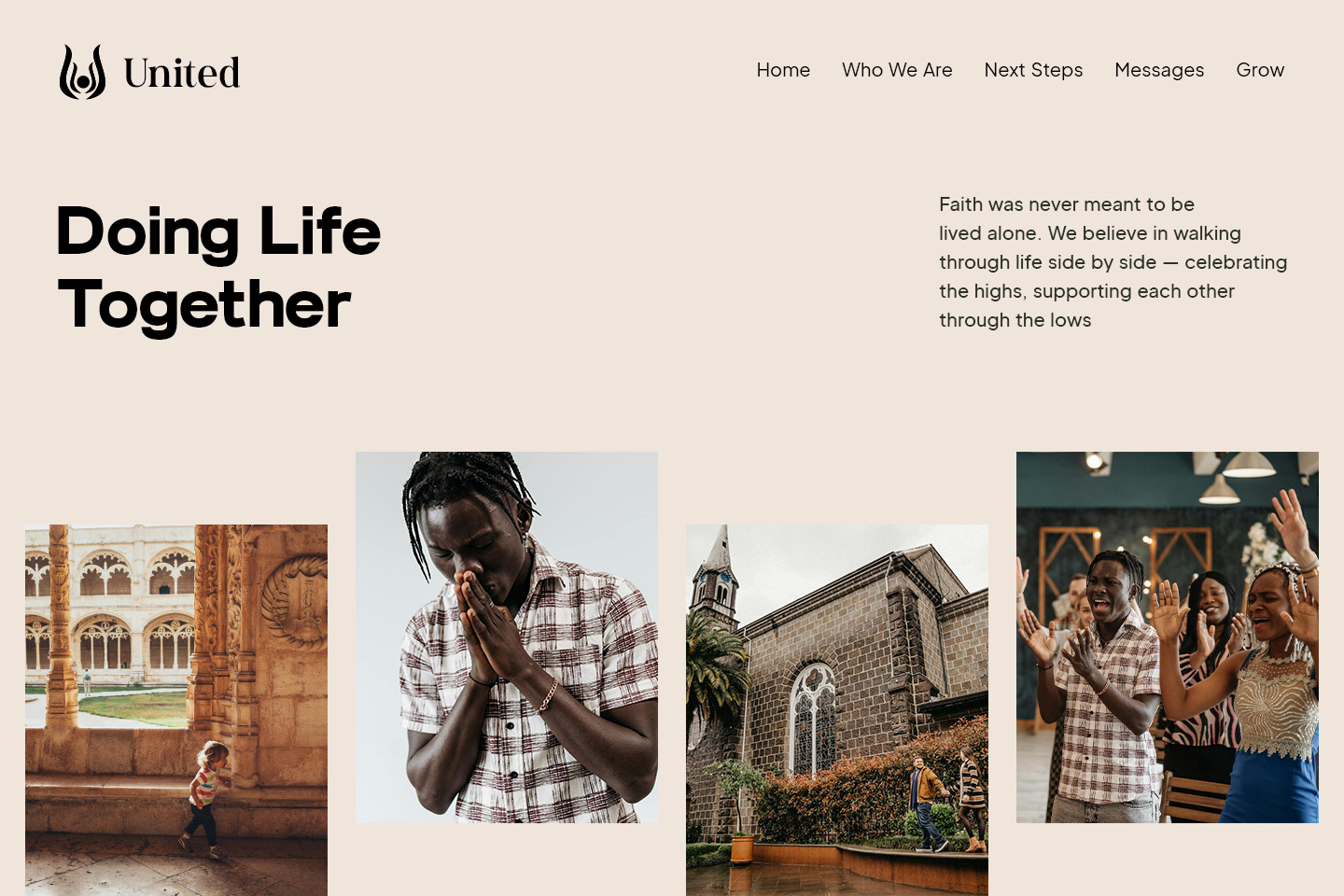 Church website example