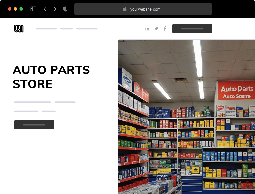 an auto parts store website example