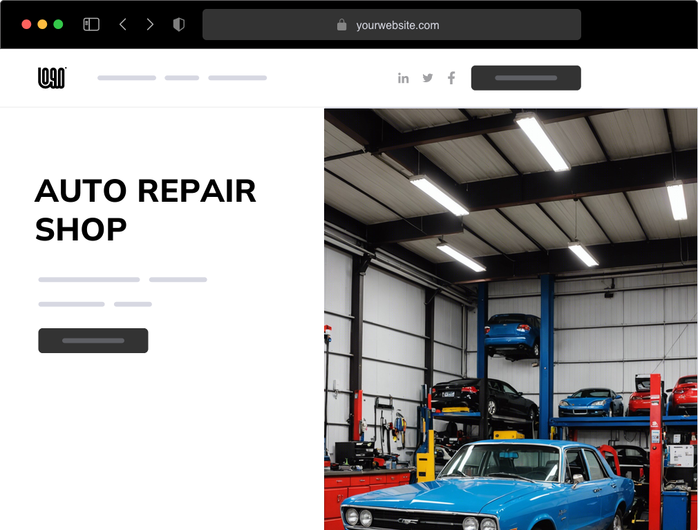 an auto repair shop website example