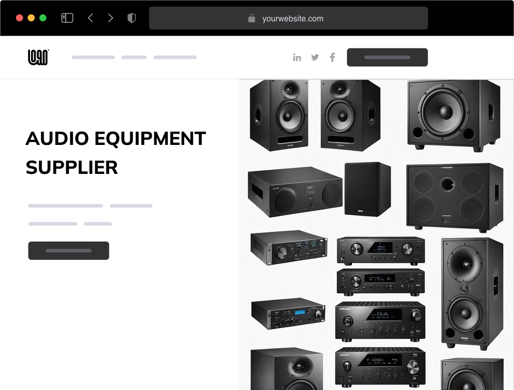 an AV equipment supplier website example