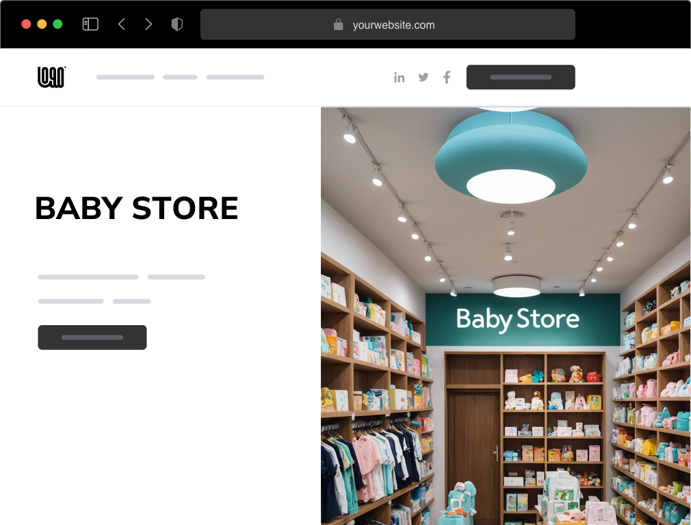a baby store website example
