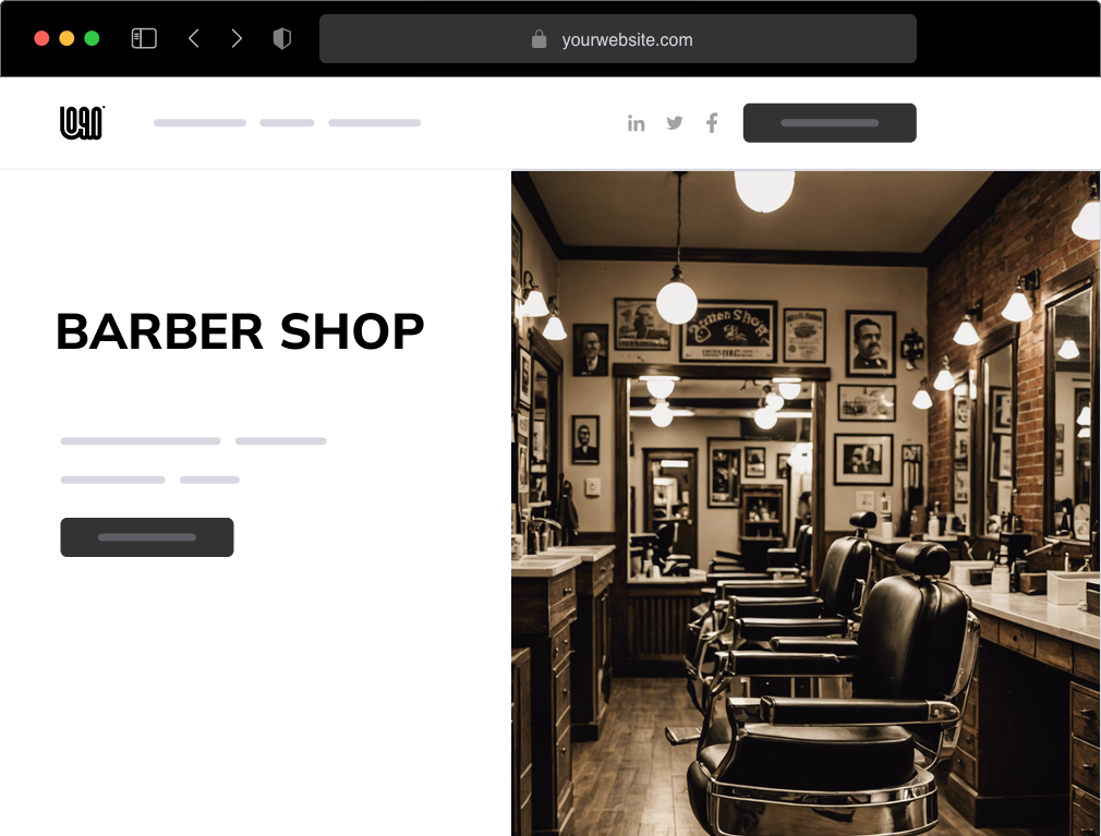a barber shop website example