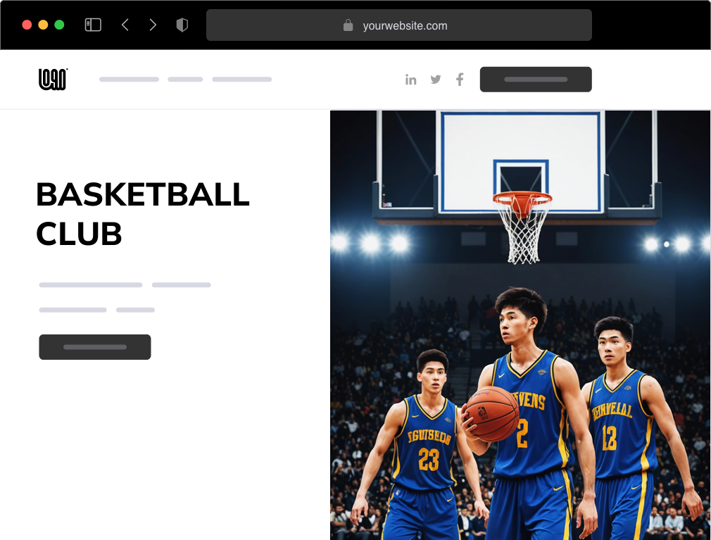 a basketball club website example