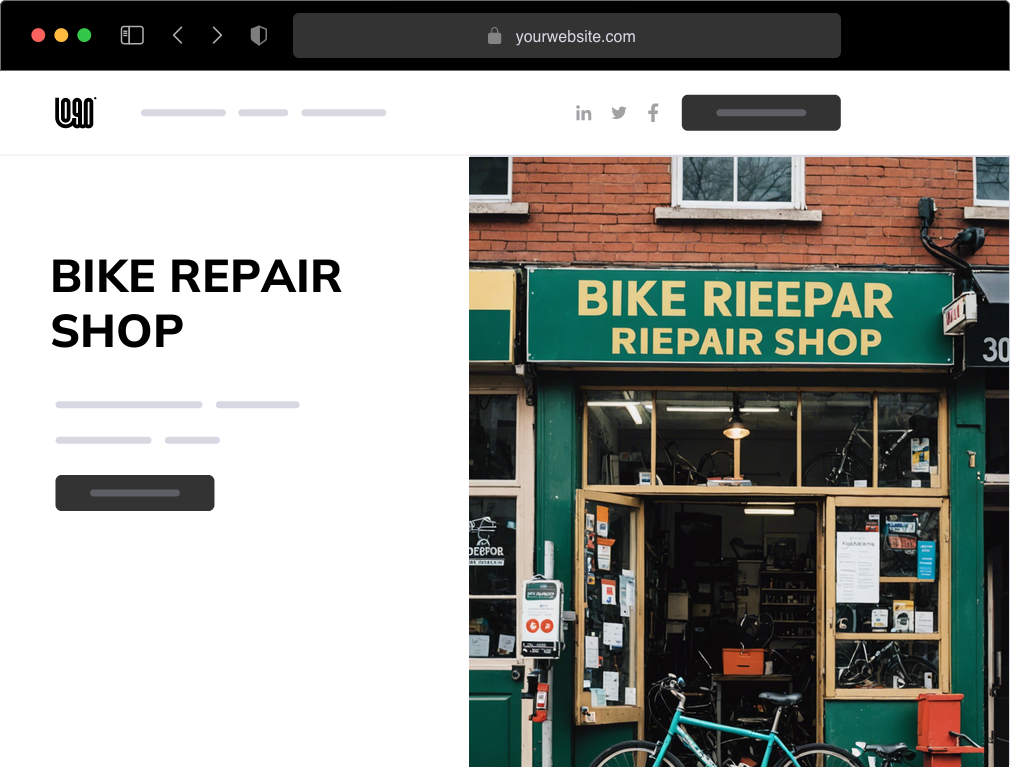 a bike repair shop website example