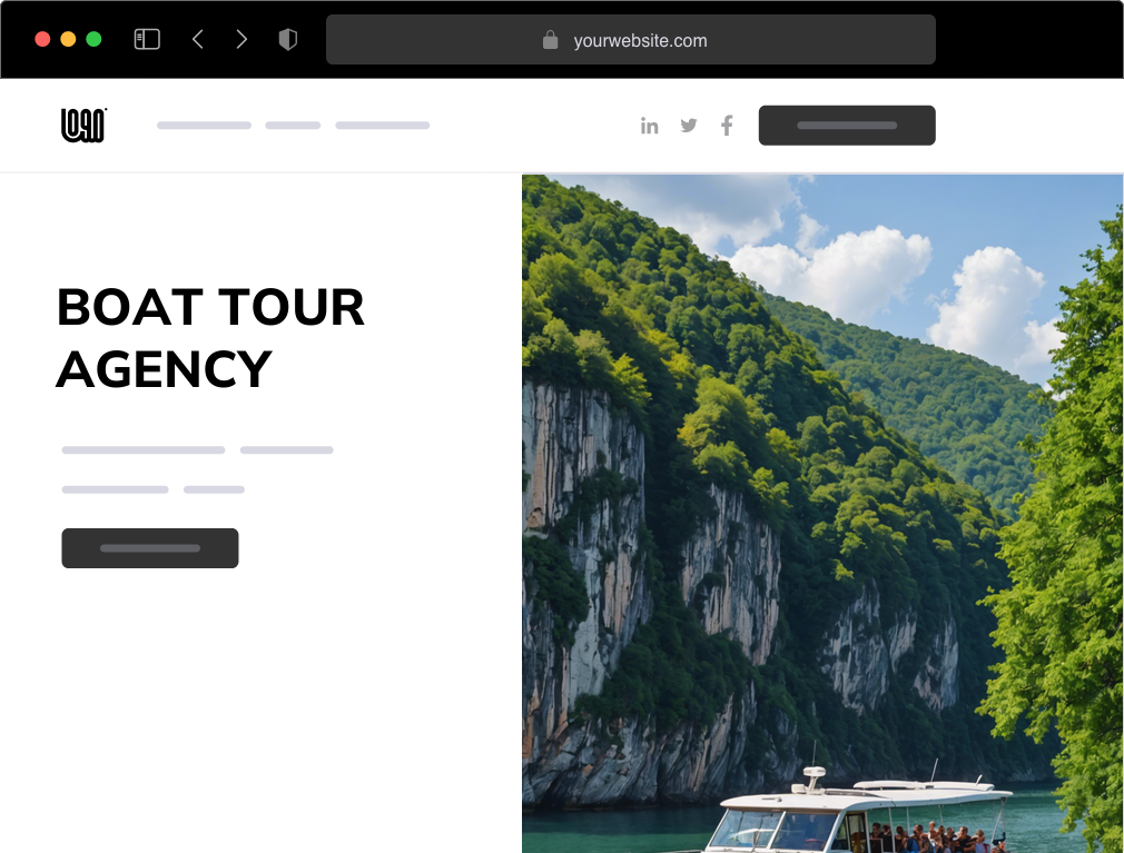 a boat tour agency website example