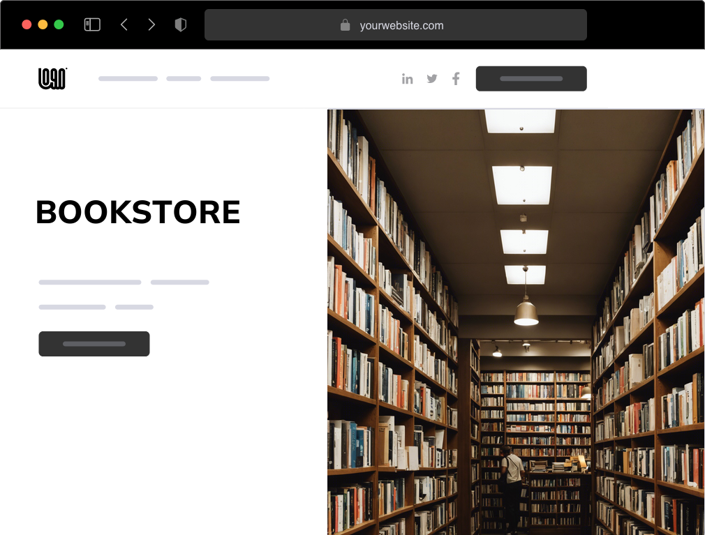 a bookstore website example
