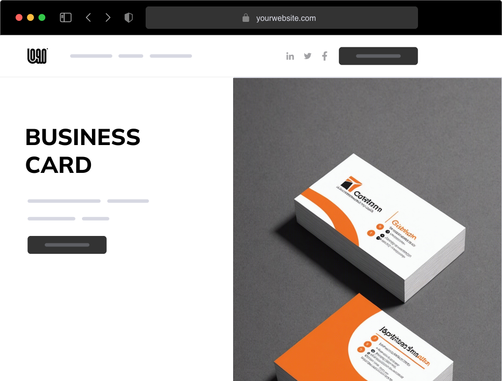 a business card website example