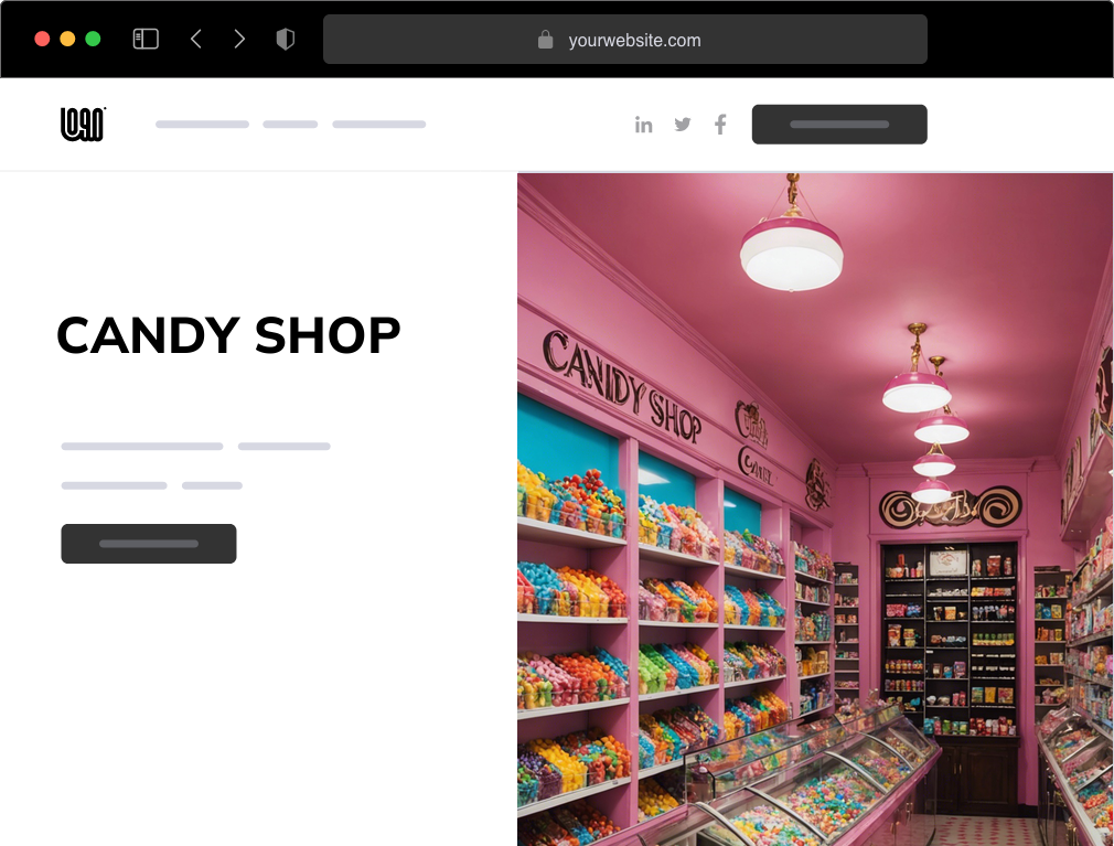 a candy shop website example