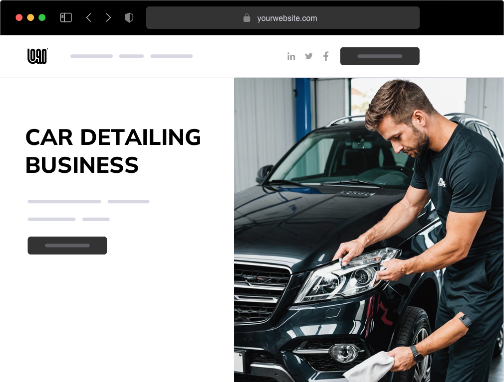a car detailing business website example