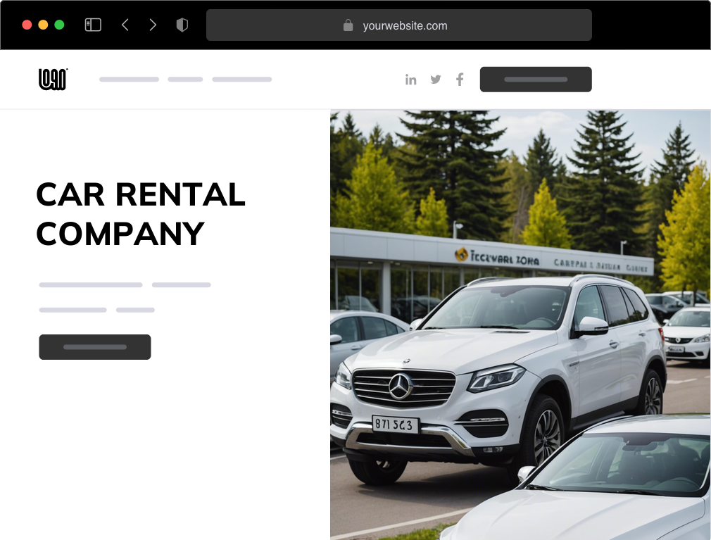 a car rental company website example
