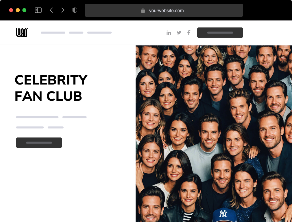 a celebrity fan club website example