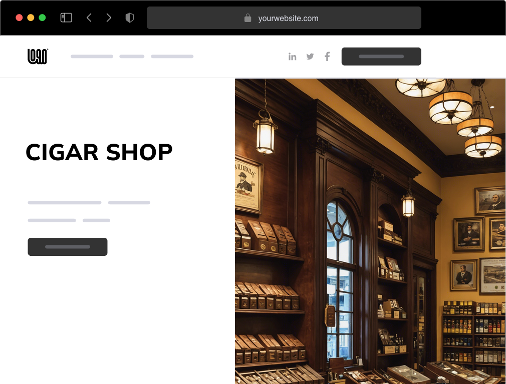 a cigar shop website example