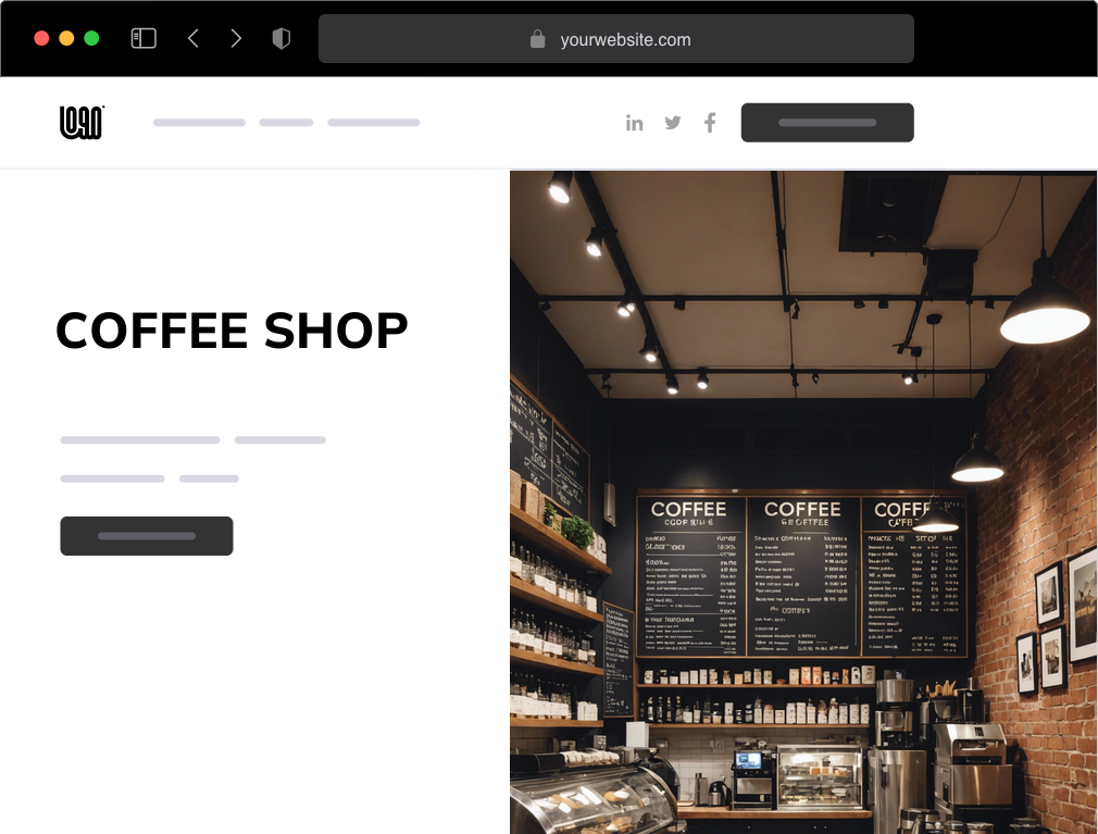 a coffee shop website example