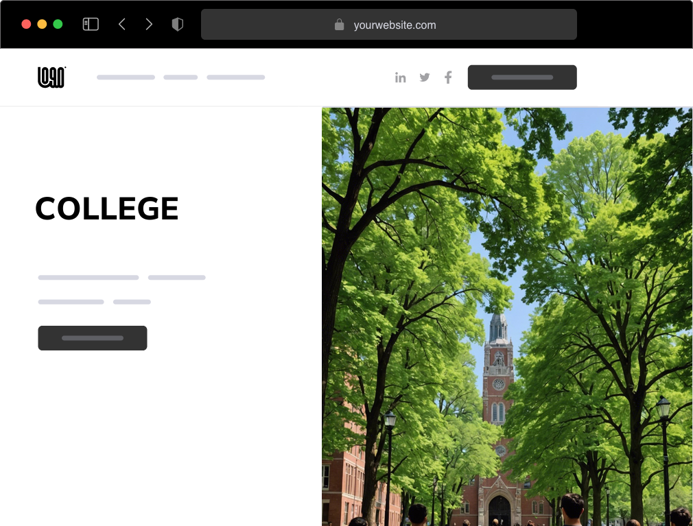 a college website example