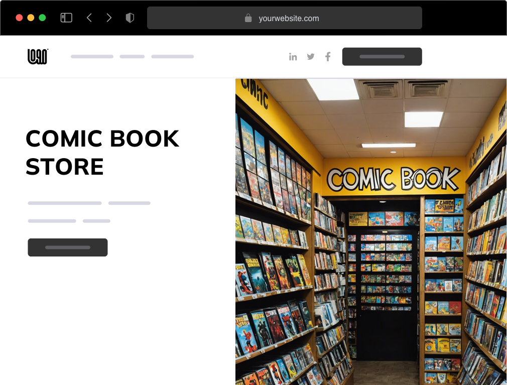 a comic book store website example