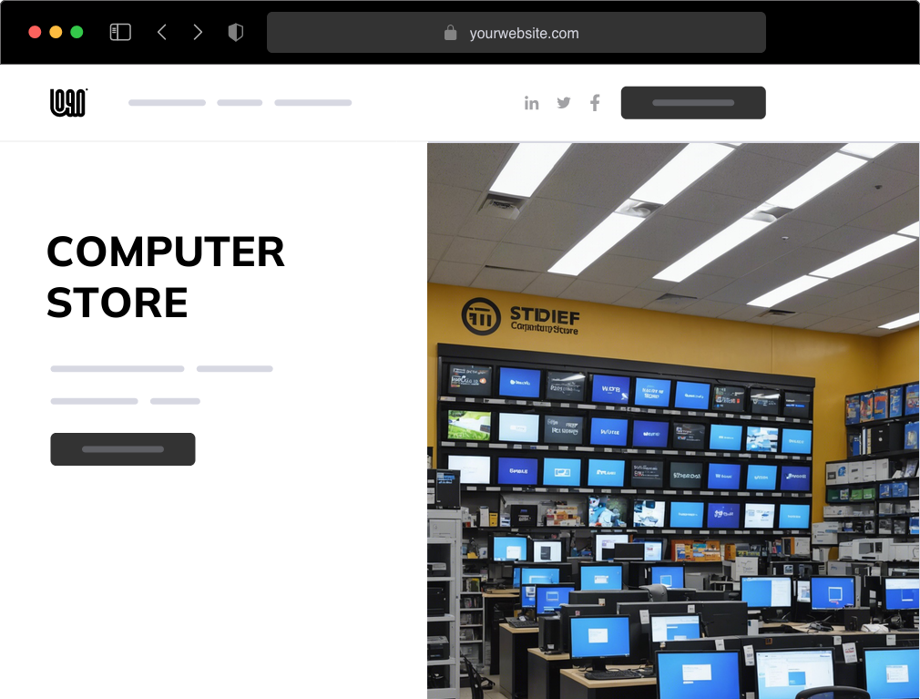 a computer store website example