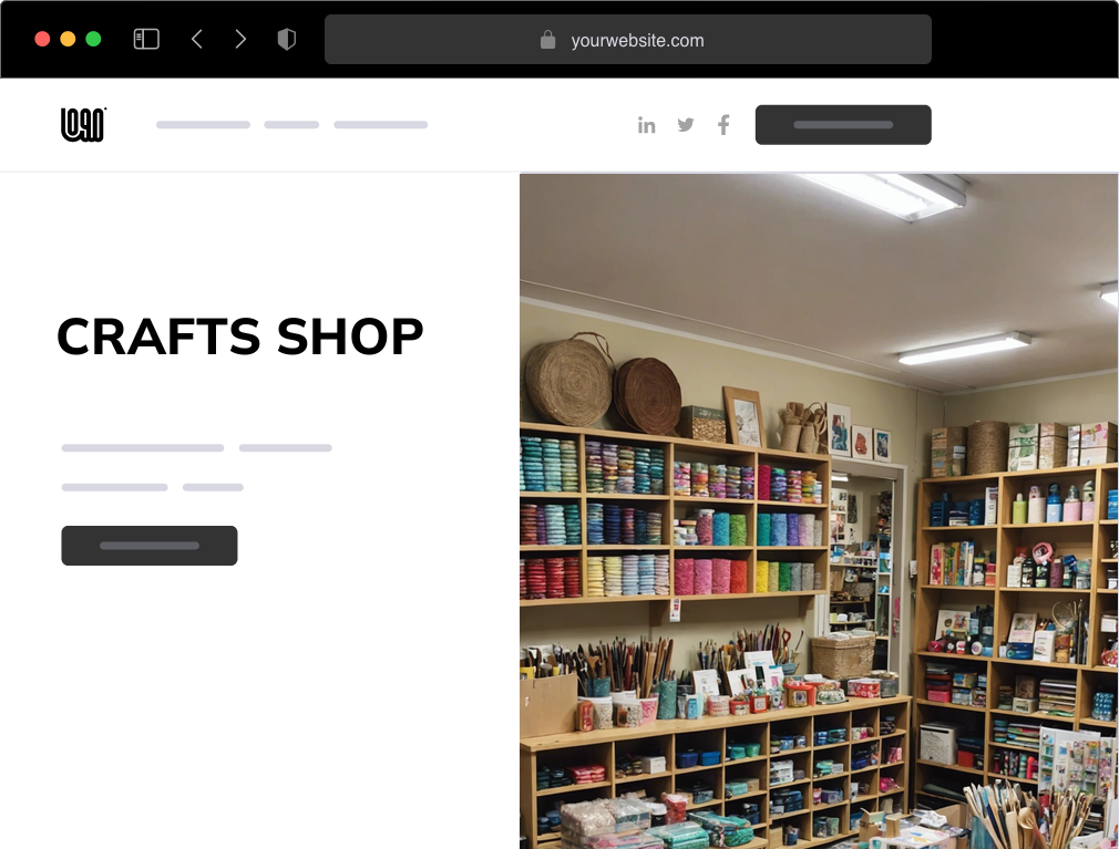 a crafts shop website example