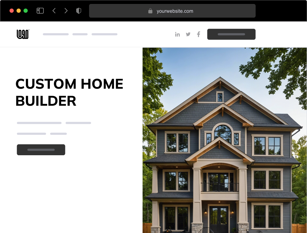 a custom home builder website example