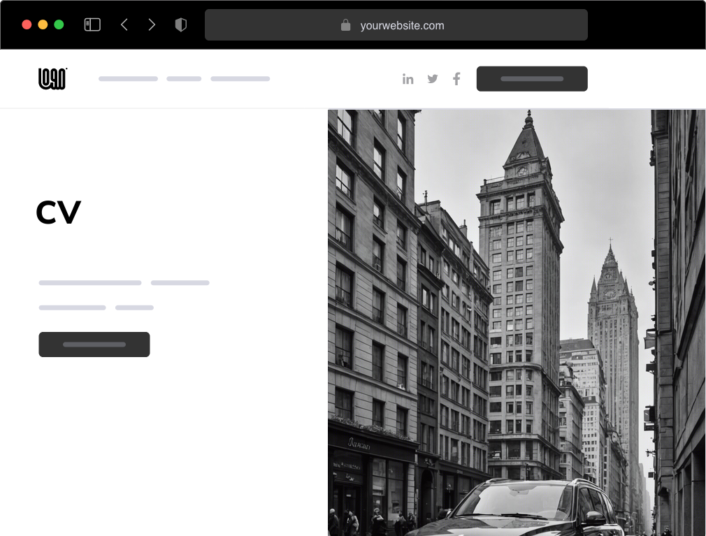 a CV website example