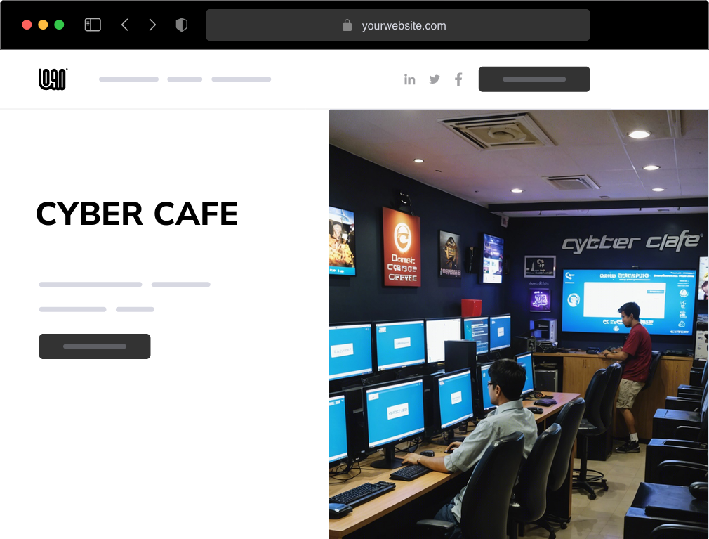 a cyber cafe website example