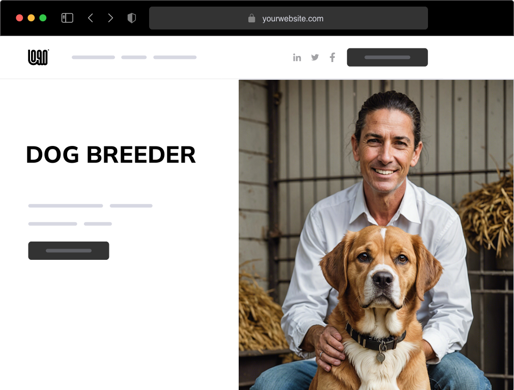 a dog breeder website example
