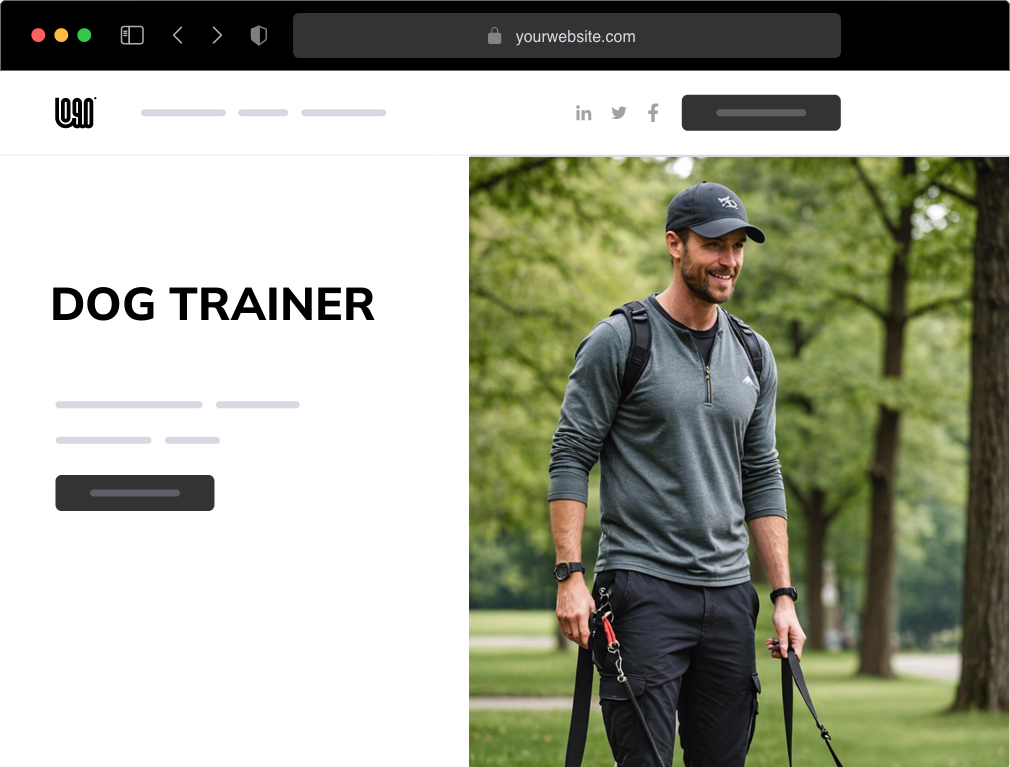 a dog trainer website example