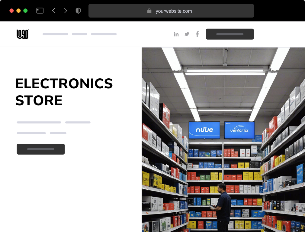 an electronics store website example