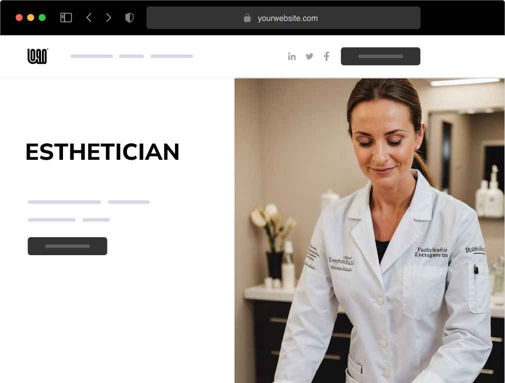 an esthetician website example