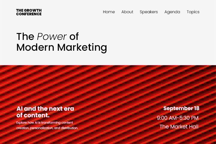 Event website example.