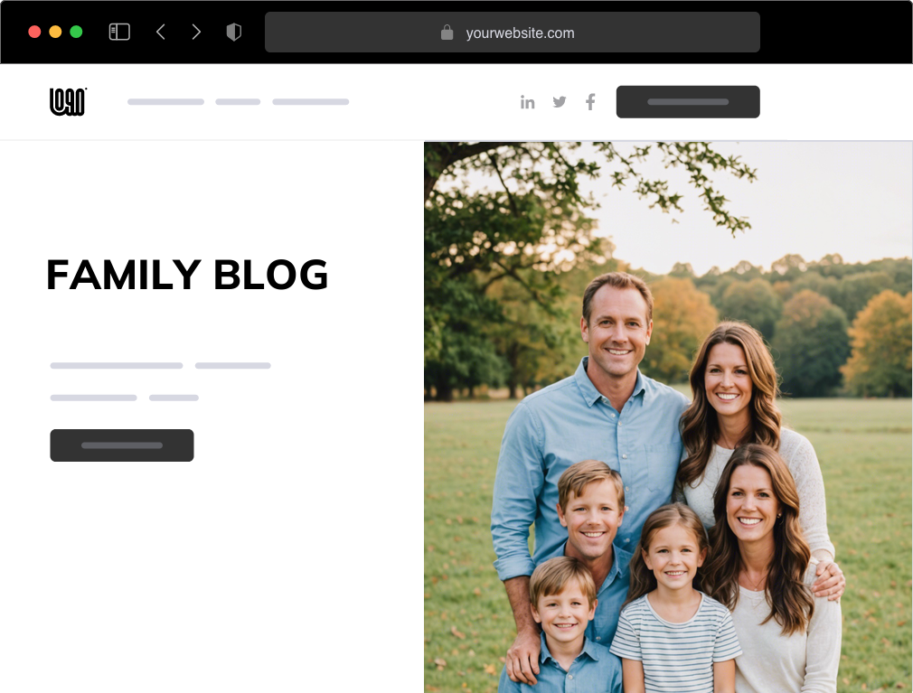 a family blog website example