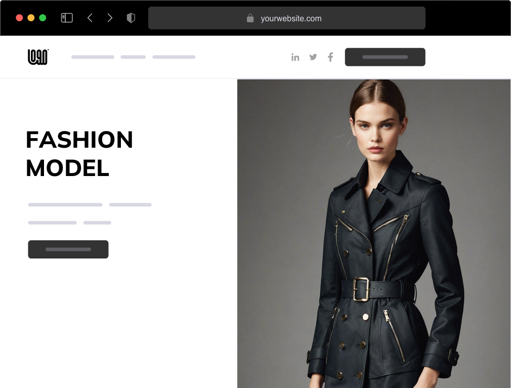 a fashion model website example