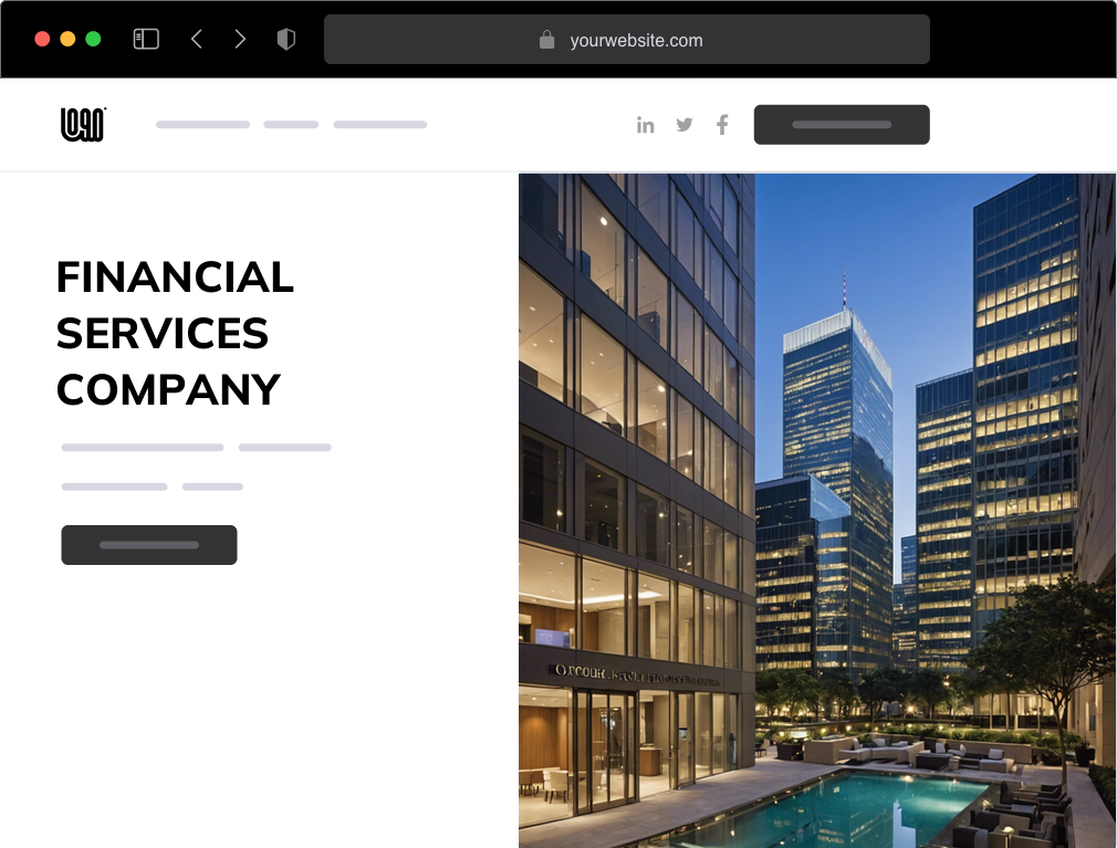a financial services company website example