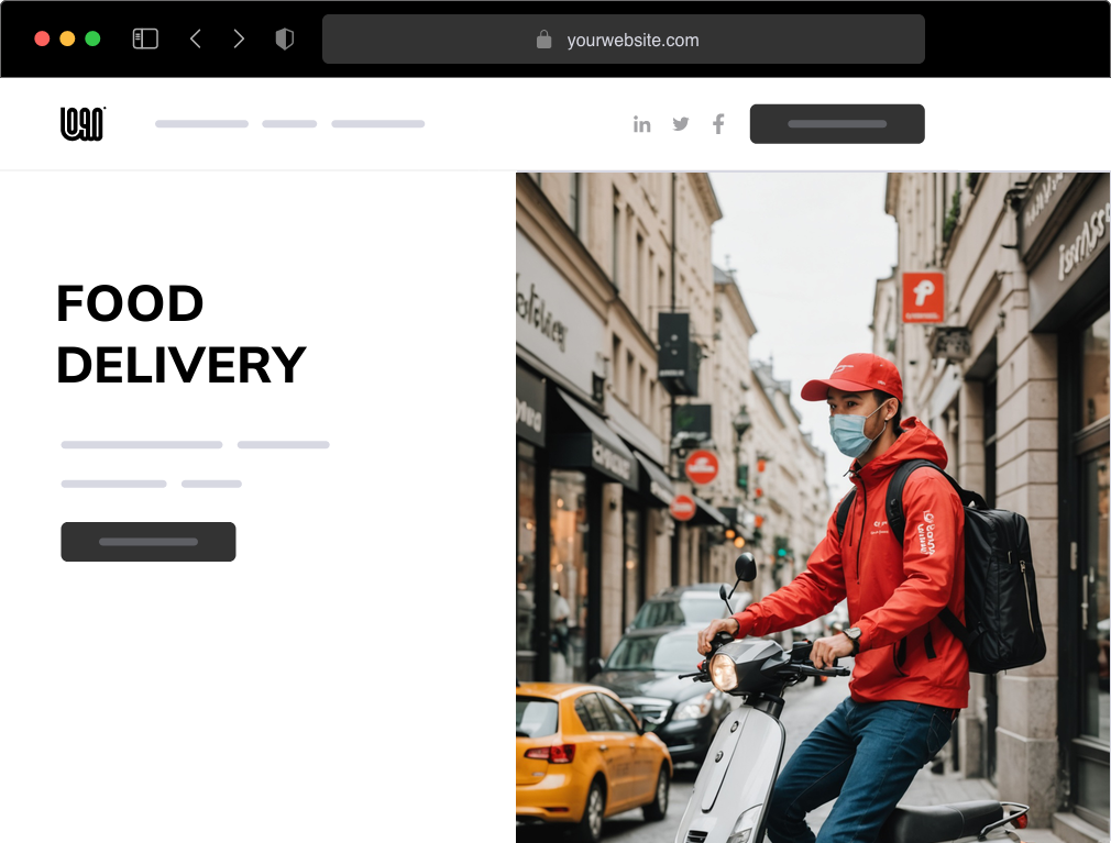 a food delivery website example