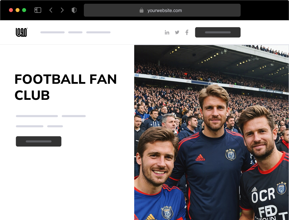a football fan club website example