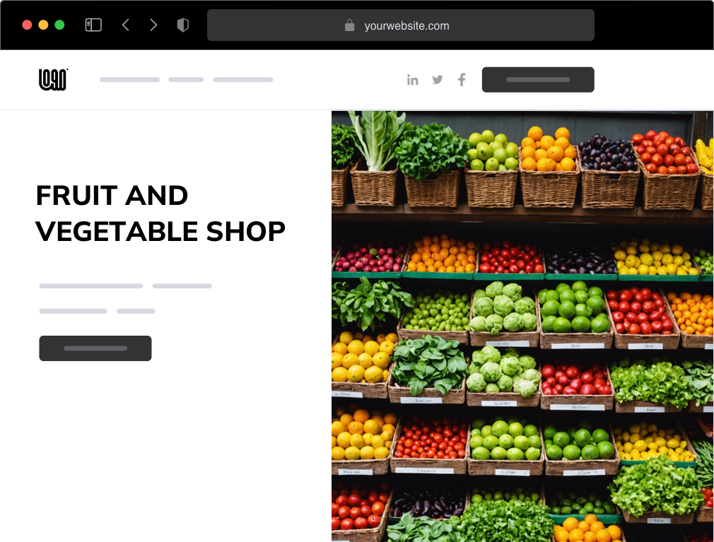 a fruit and vegetable shop website example