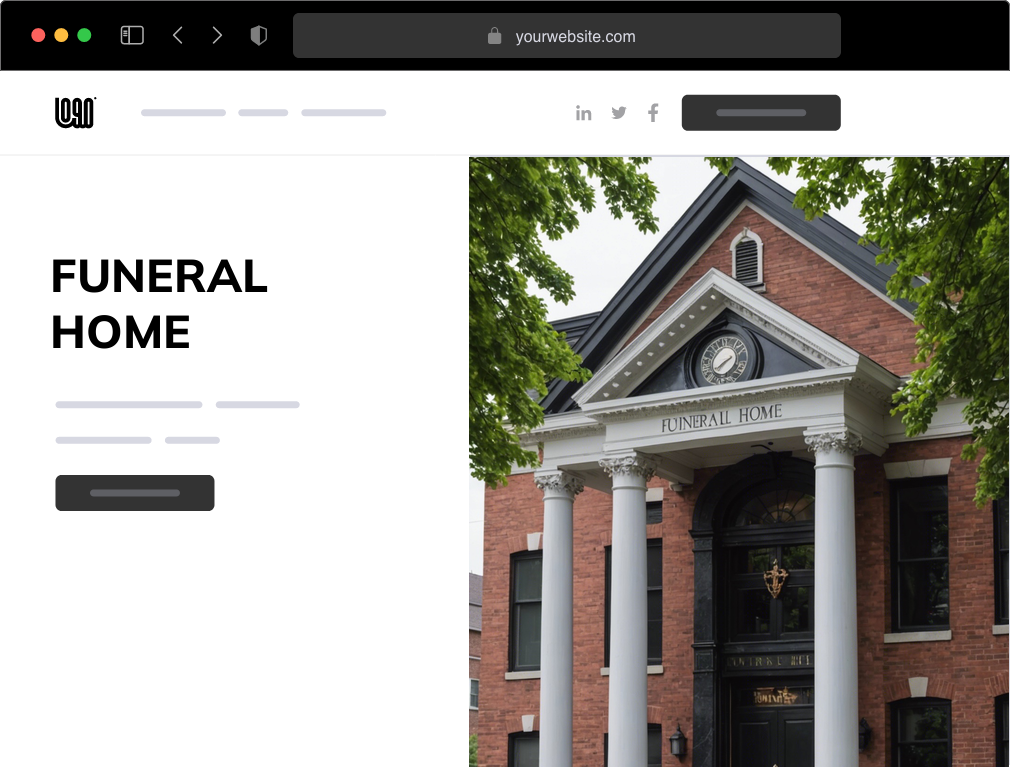 a funeral home website example