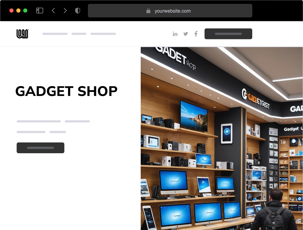 a gadget shop website example