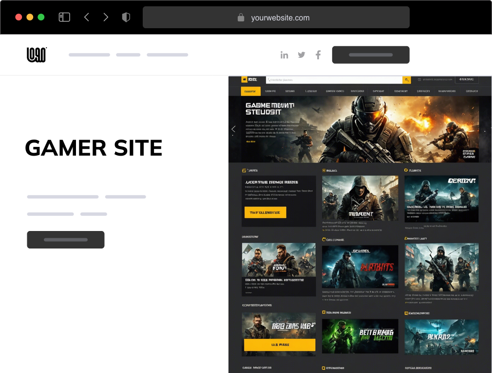 a gamer site website example