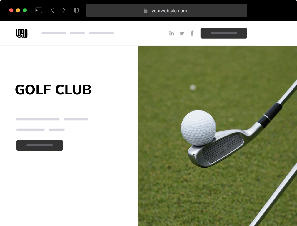 a golf club website example