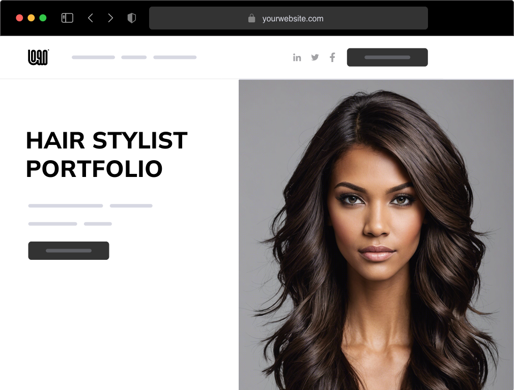 a hair stylist portfolio website example