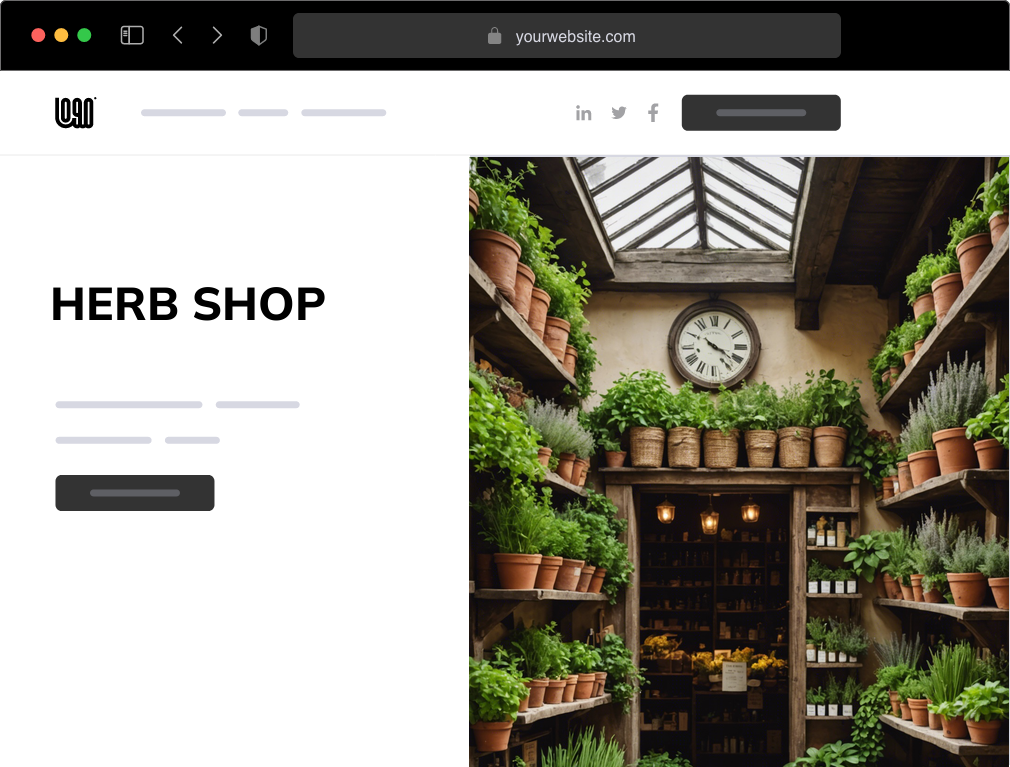 a herb shop website example