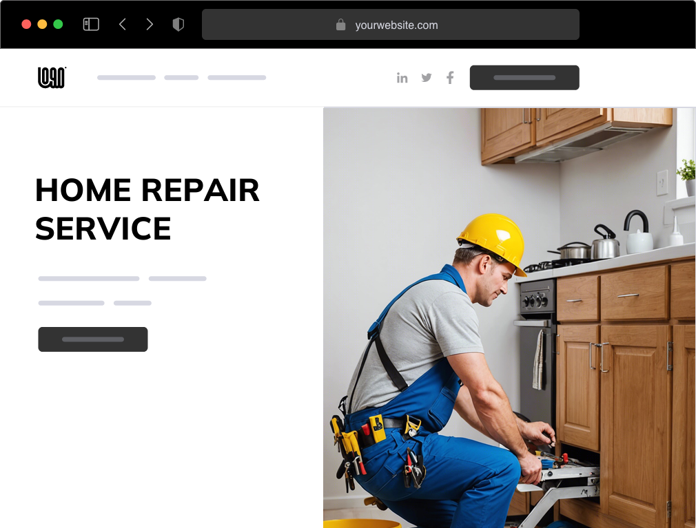a home repair service website example