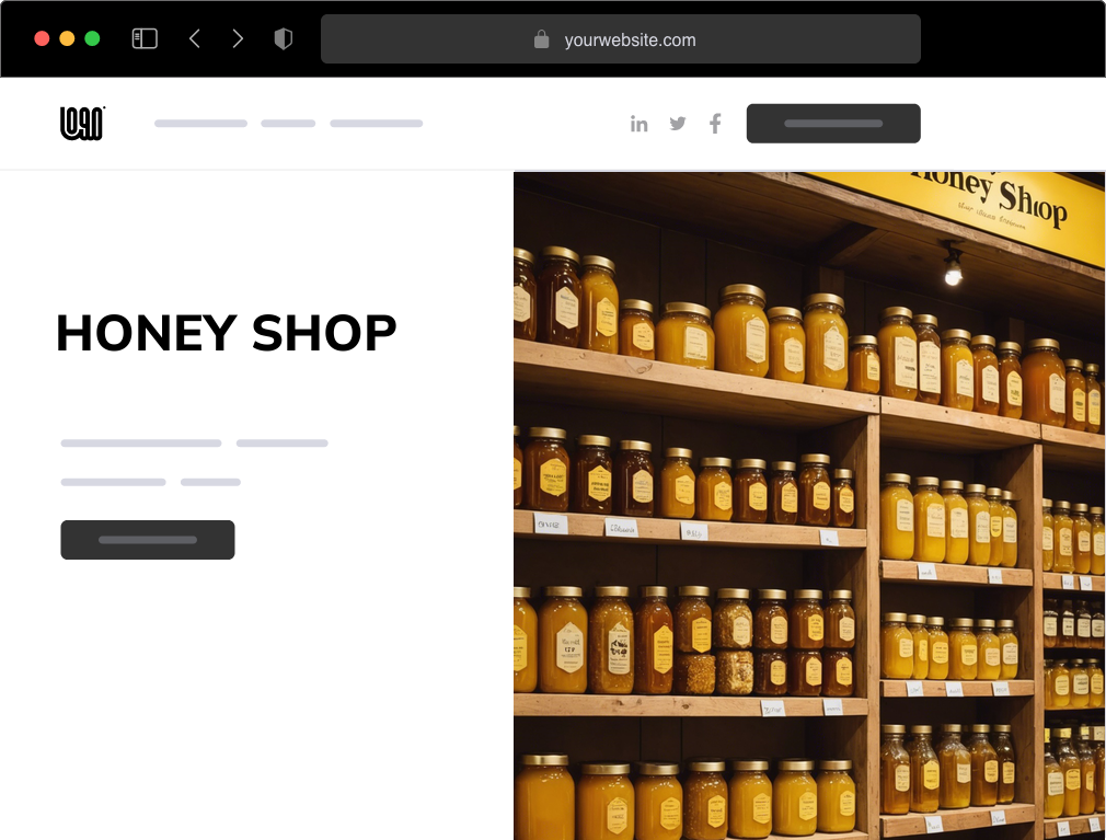 a honey shop website example