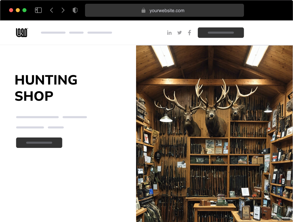 a hunting shop website example