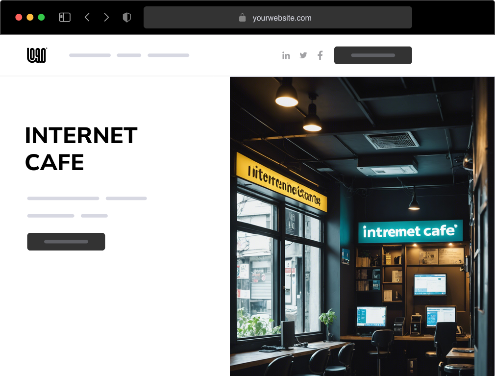 an internet cafe website example