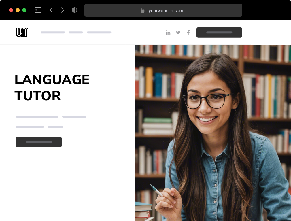 a language tutor website example