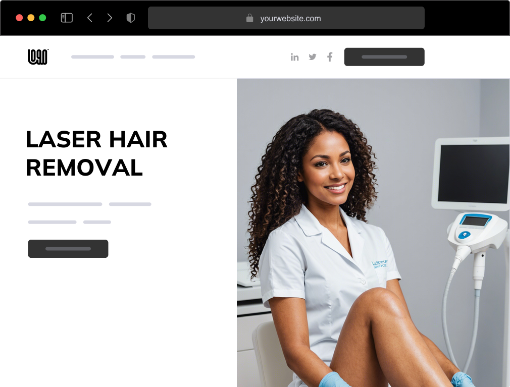 a laser hair removal clinic website example