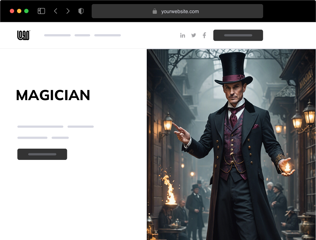 a magician website example
